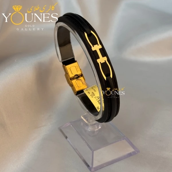 دستبند طلا چرم مردانه L188